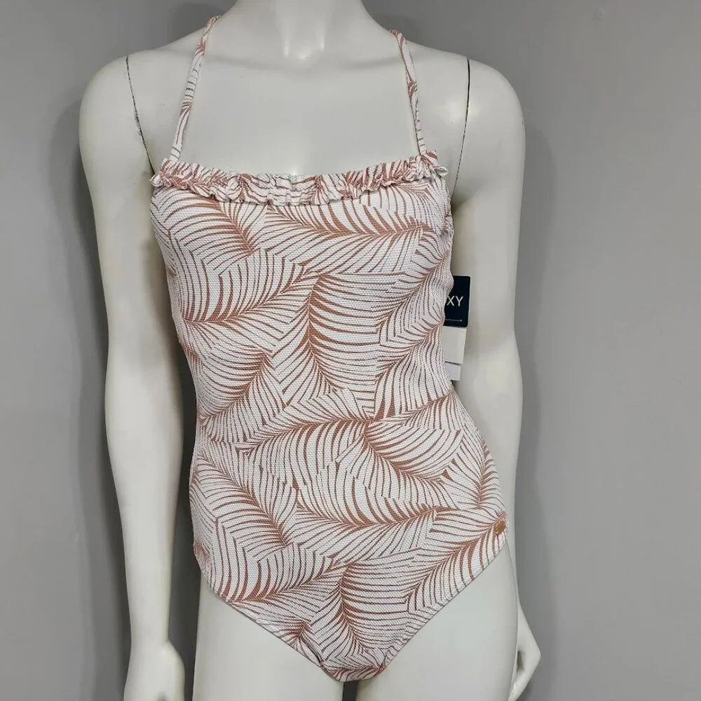 Roxy Palm Tree Dreams Printed Cross-Back One-Piece Swimsuit - Picture 2 of 9